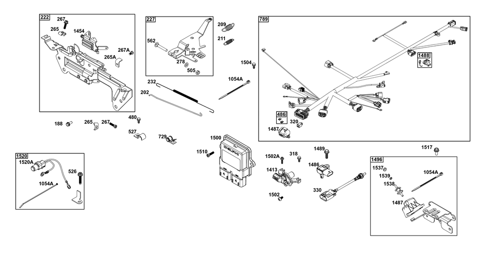 Controls Group Diagram and Parts List for 61E377-0149-J1 400000 - 699999 Briggs and Stratton Engine